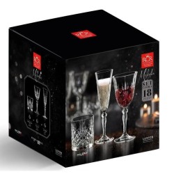 Zestaw kieliszki i szklanki 18 el RCR – Melodia