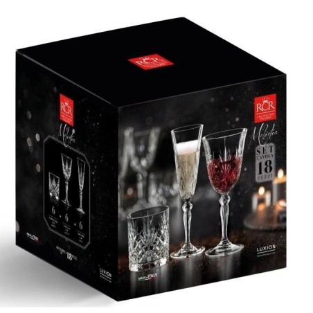 Zestaw kieliszki i szklanki 18 el RCR – Melodia